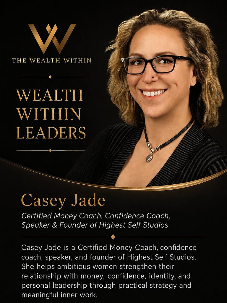 Casey Jade, Certified Money Coach and Confidence Coach, founder of Highest Self Studios featured in Wealth Within Leaders